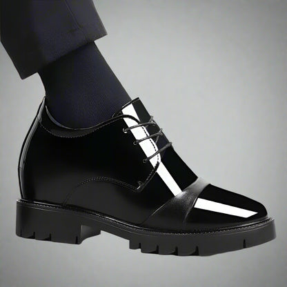 Men'S Elevator Shoes 12Cm Height Increasing Business Leather Shoes Invisible Inner Heightening Wedding Shoes Increase Insole