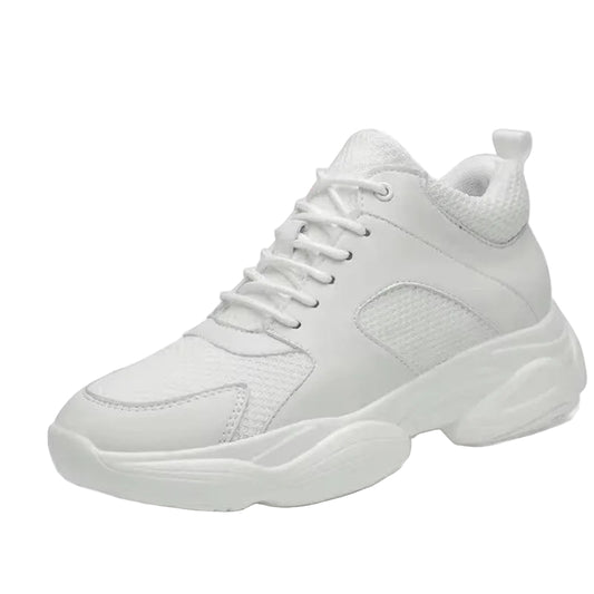 Fashion Sneakers Man Elevator Shoes Height Increase Insole 8Cm White Black Taller Shoes Men Breathable Leisure Sports plus Size