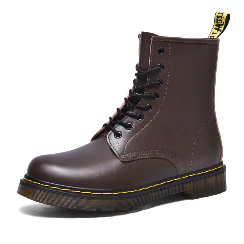 2021 Autumn/Winter New Fleece-Lined Warm Women'S Vintage Soft Leather Genuine Leather Doctor Men'S Short Boots English Style