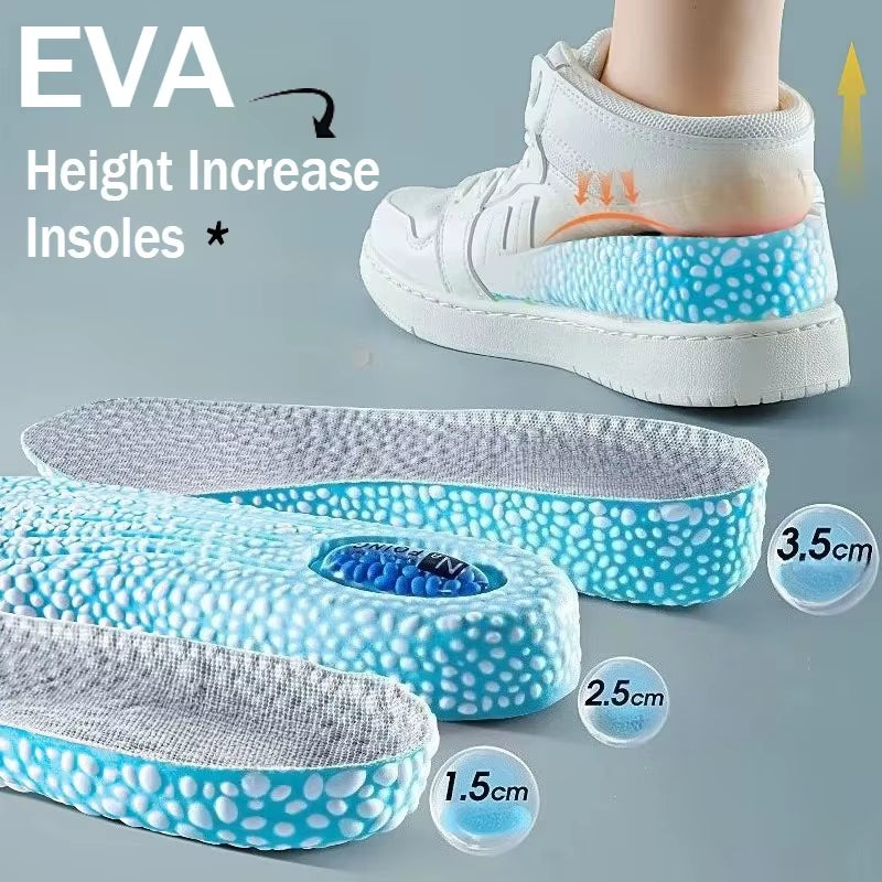 1 Pair EVA Material Invisible Height Increase Insoles for Shoes Breathable Shock Absorption Comfortable for Women Men