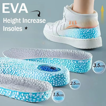1 Pair EVA Material Invisible Height Increase Insoles for Shoes Breathable Shock Absorption Comfortable for Women Men