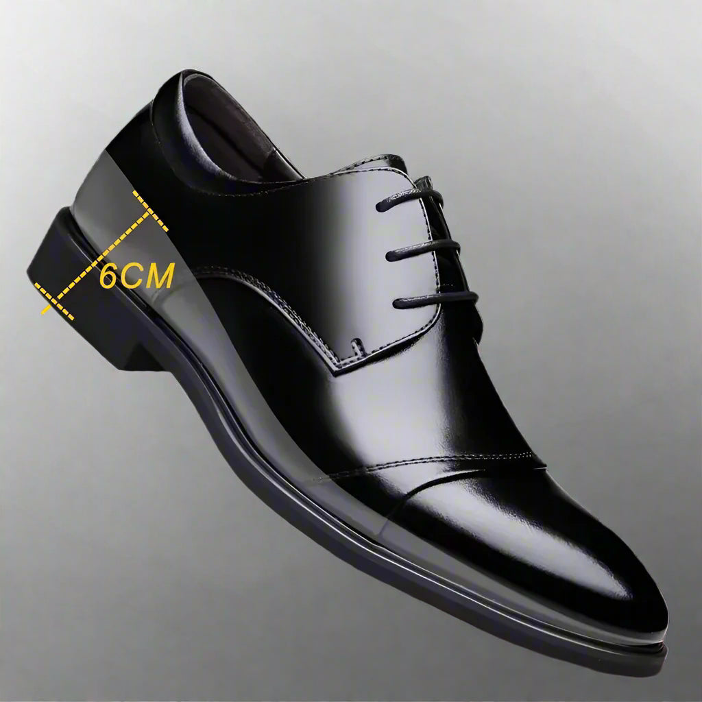 Flat / 6CM Genuine Leather Men Formal Elevator Shoes Wedding Business Height Increase Lift Shoes Invisible Summer Hollow Wedding