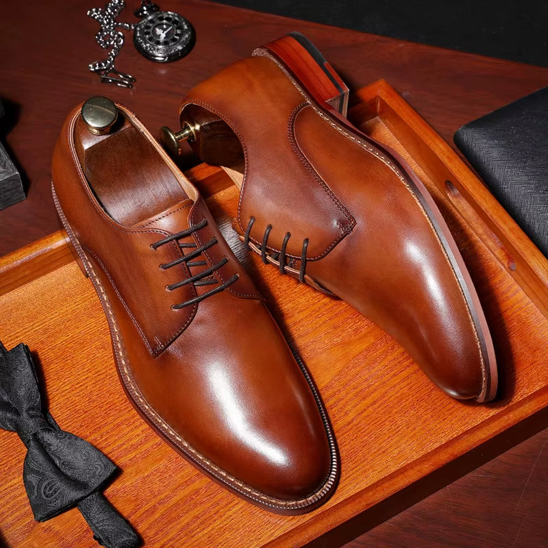 Italian Luxury High Quality Elegant Male Natural Genuine Leather Social Shoes Office Career Business Formal Solid Oxfords Shoe