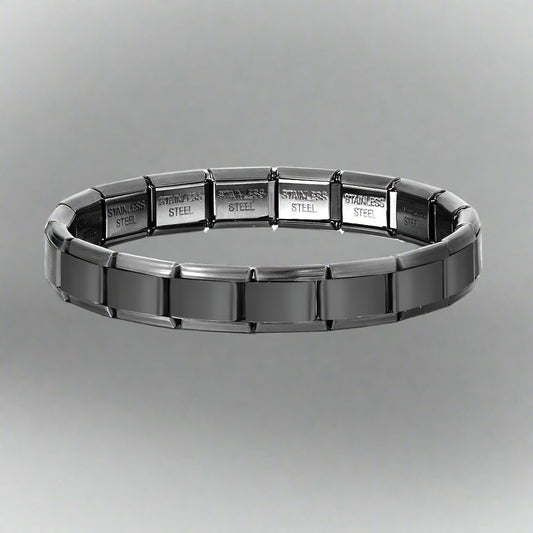 Italian Elastic Charm Bracelet 9Mm Width Stainless Steel Bangle Fashion Women'S Jewelry DIY Making Wholesale