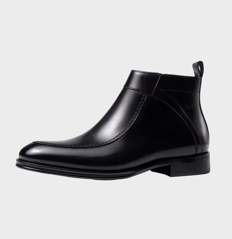 New Autumn and Winter Men'S High-Top Leather Shoes, Business Casual Leather Boots, Genuine Leather British Chelsea Men'S Shoes,